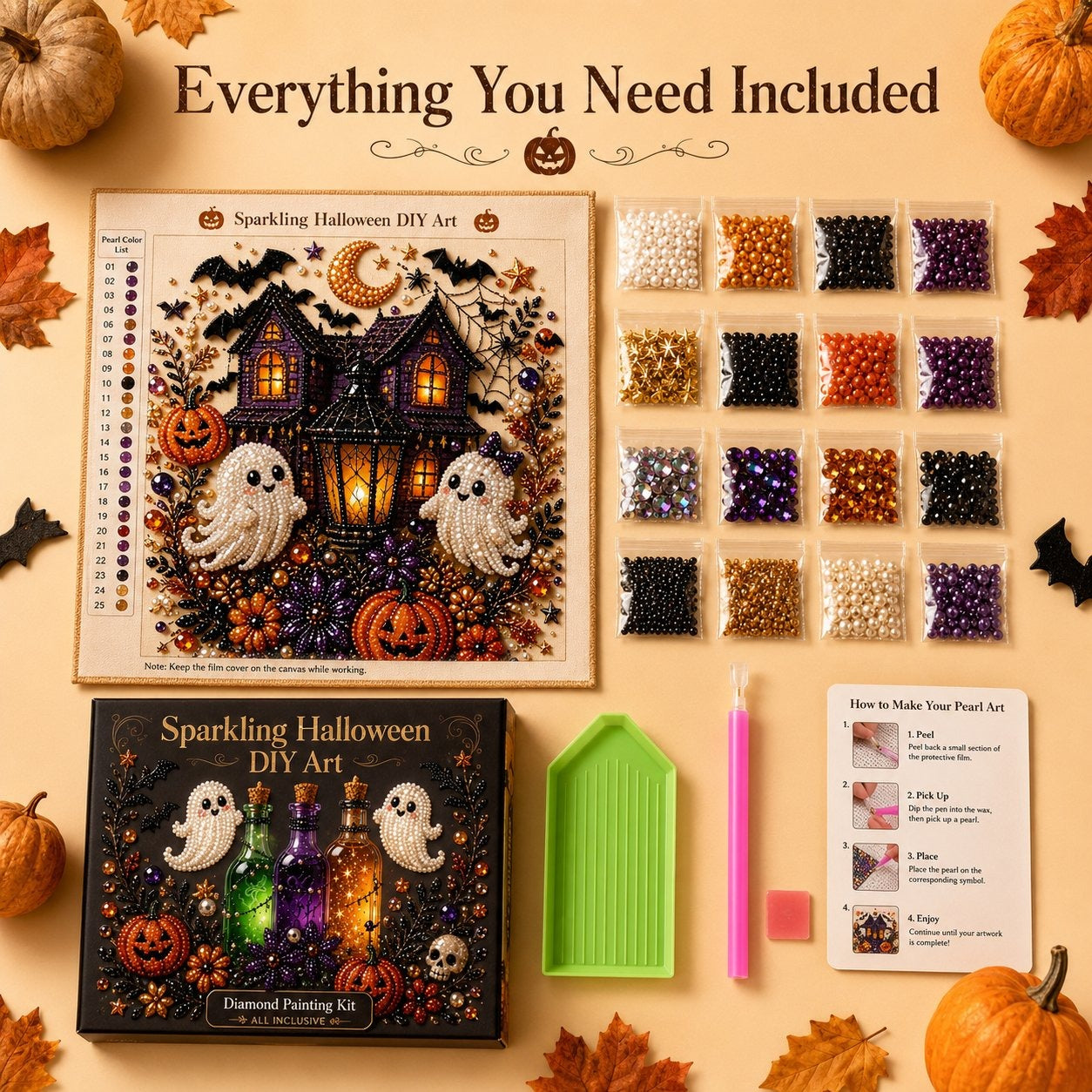 🎃 Halloween Pearl Diamond Art DIY Kit 👻
