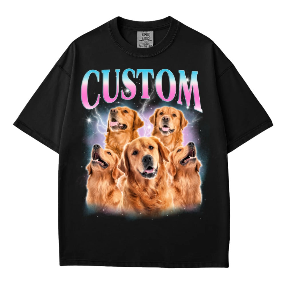 Custom Dog Photo Shirt with Name – Personalized Pet Tee, Dog Mom & Pet Portrait Gift