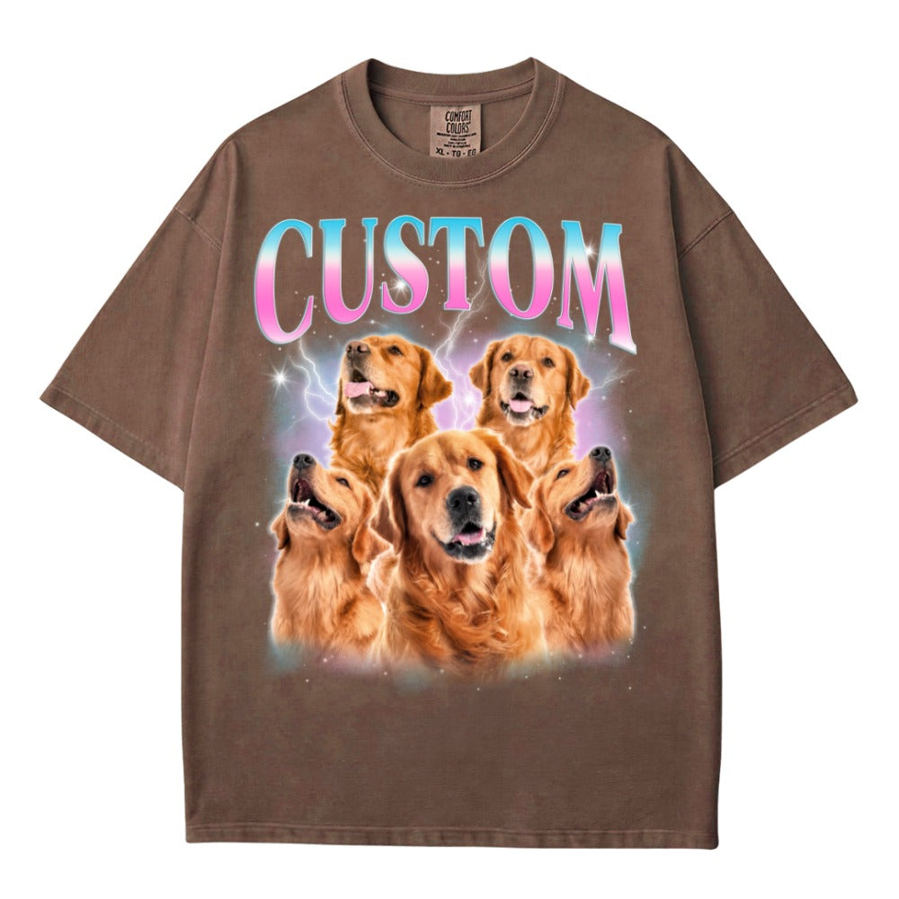 Custom Dog Photo Shirt with Name – Personalized Pet Tee, Dog Mom & Pet Portrait Gift