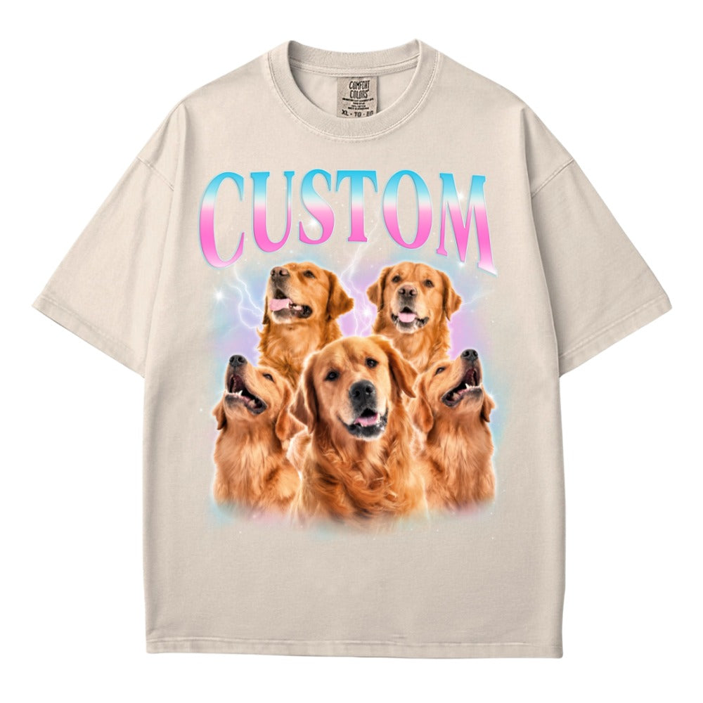 Custom Dog Photo Shirt with Name – Personalized Pet Tee, Dog Mom & Pet Portrait Gift