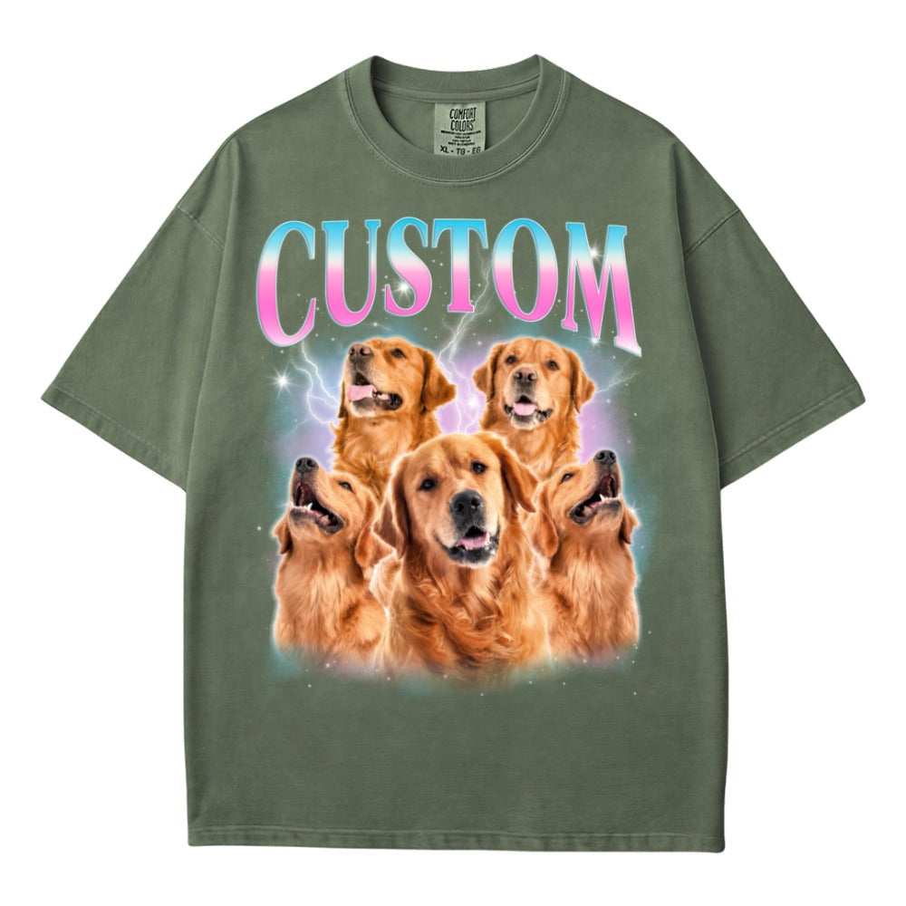 Custom Dog Photo Shirt with Name – Personalized Pet Tee, Dog Mom & Pet Portrait Gift