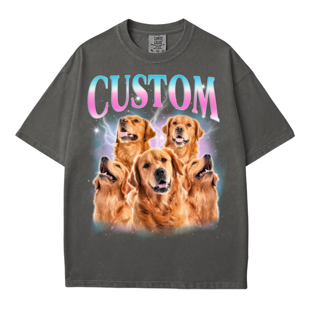 Custom Dog Photo Shirt with Name – Personalized Pet Tee, Dog Mom & Pet Portrait Gift