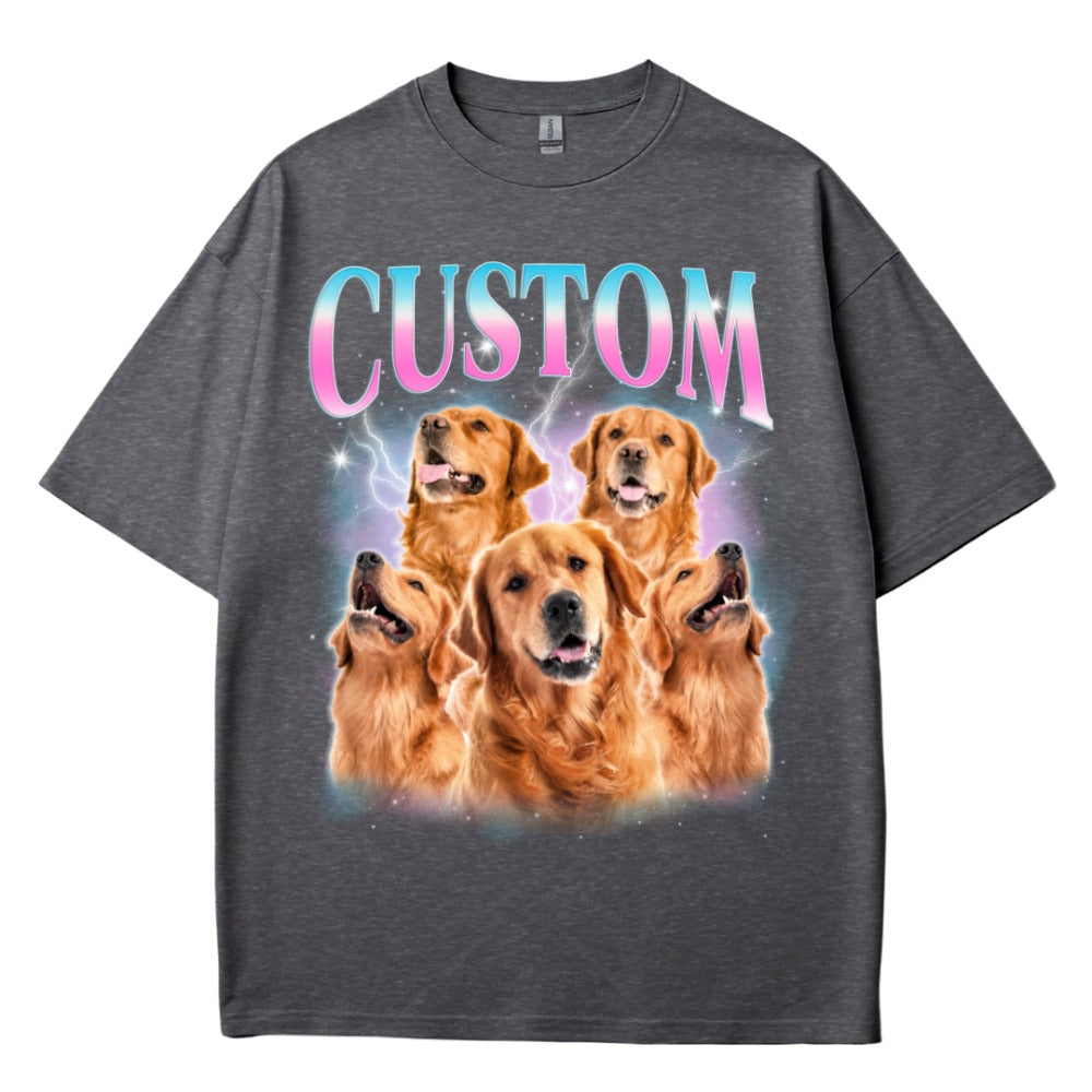 Custom Dog Photo Shirt with Name – Personalized Pet Tee, Dog Mom & Pet Portrait Gift