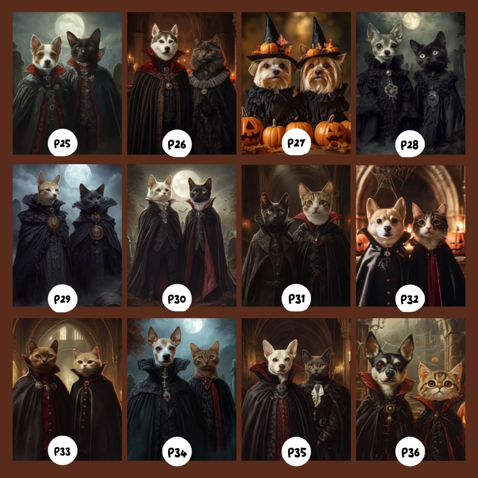 Custom Halloween Pet Portrait, Witch-Themed Pet Art, Canvas or Framed Poster, Halloween Decor, Gift for Pet Lovers
