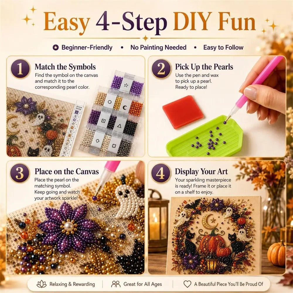 🎃 Halloween Pearl Diamond Art DIY Kit 👻