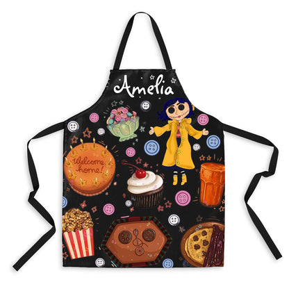 Personalized Name Kitchen Apron – Cute Pink Halloween Baking Apron – view 13