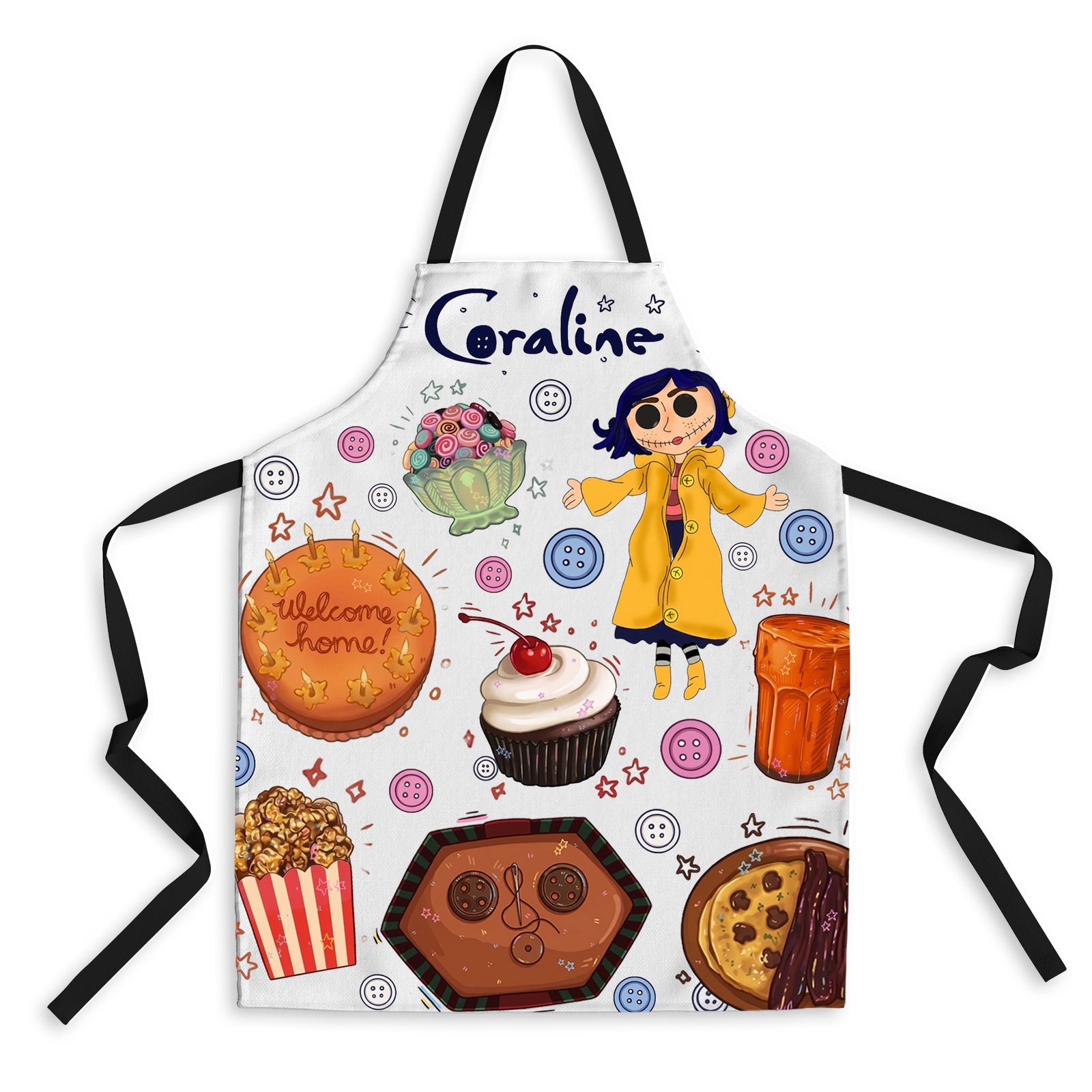 NEW | Personalized Apron, Custom Name Kitchen Apron, Cute Pink Baking Apron, Halloween Cooking Gift for Women