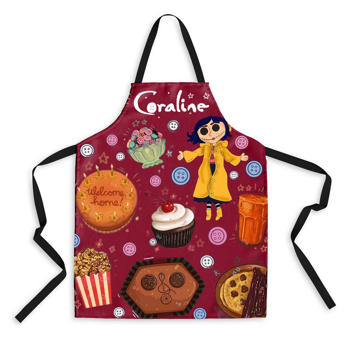 NEW | Personalized Apron, Custom Name Kitchen Apron, Cute Pink Baking Apron, Halloween Cooking Gift for Women