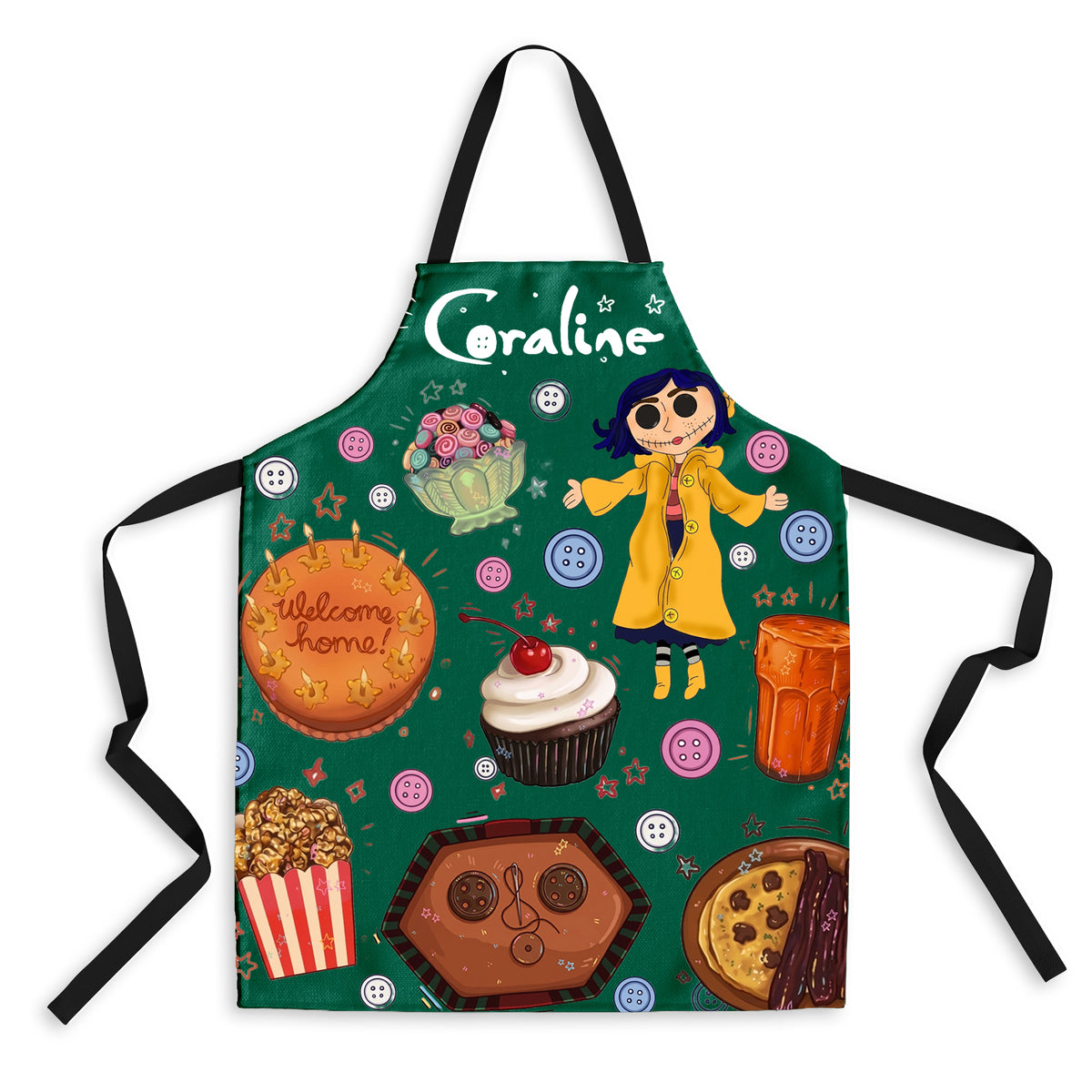 NEW | Personalized Apron, Custom Name Kitchen Apron, Cute Pink Baking Apron, Halloween Cooking Gift for Women