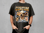Custom Vintage Bootleg Pet Photo + Name Tee