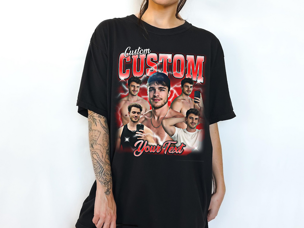 Custom Vintage Bootleg Photo + Name Tee