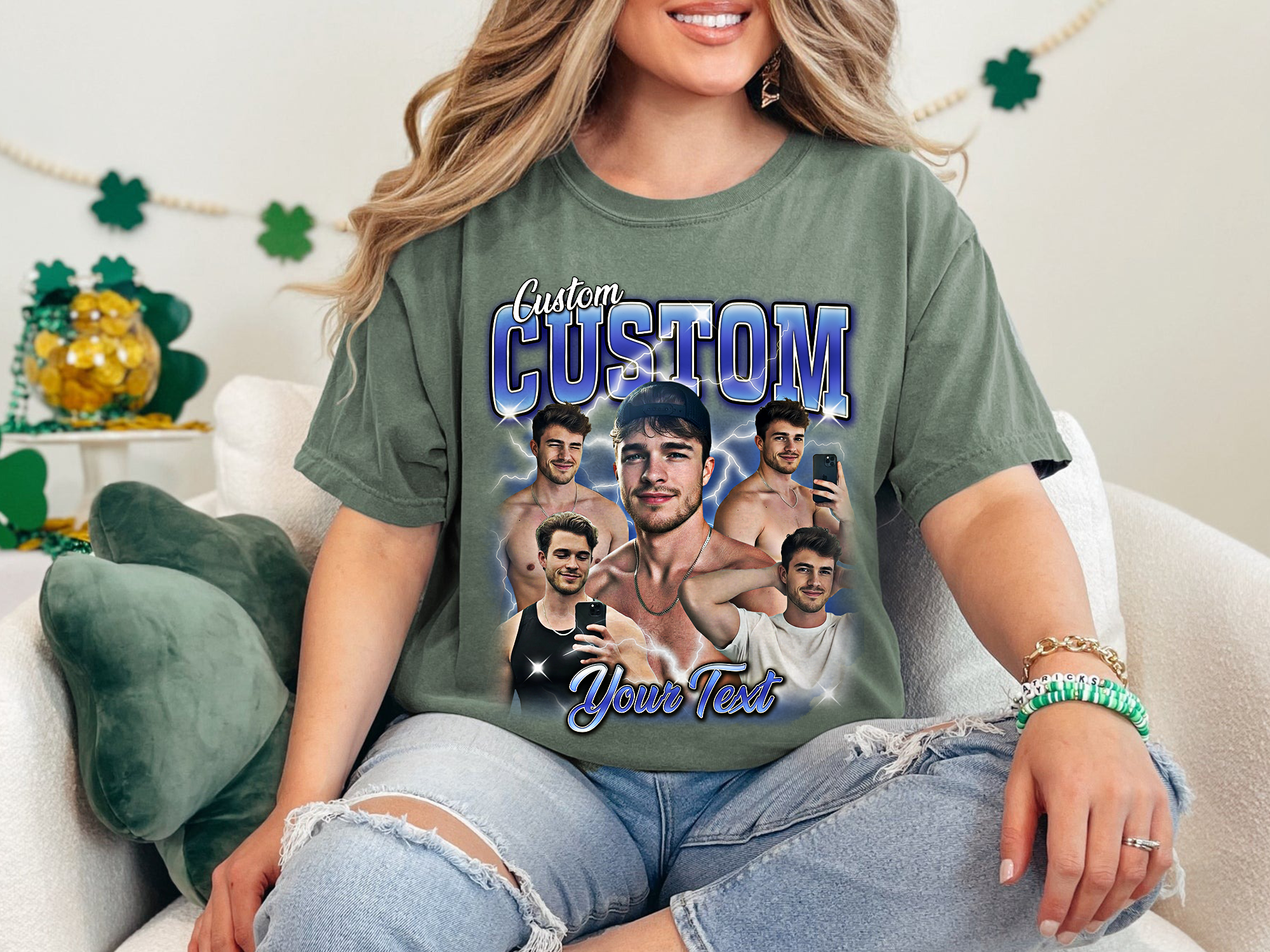 Custom Vintage Bootleg Photo + Name Tee