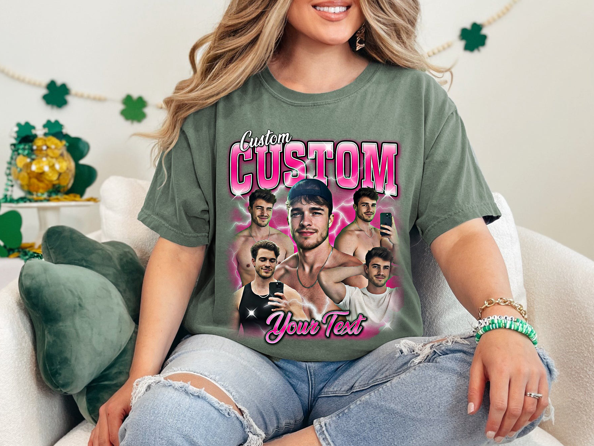 Custom Vintage Bootleg Photo + Name Tee