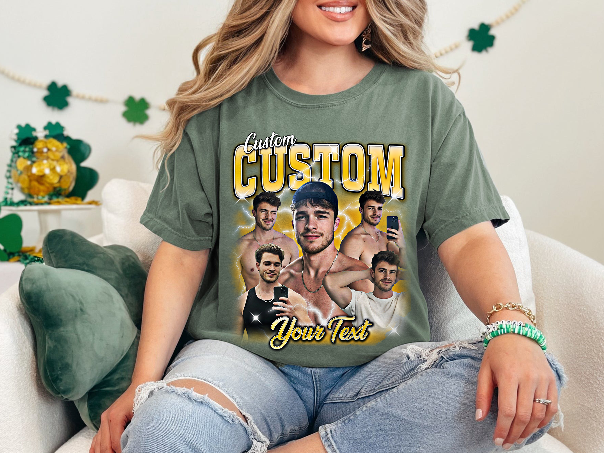 Custom Vintage Bootleg Photo + Name Tee