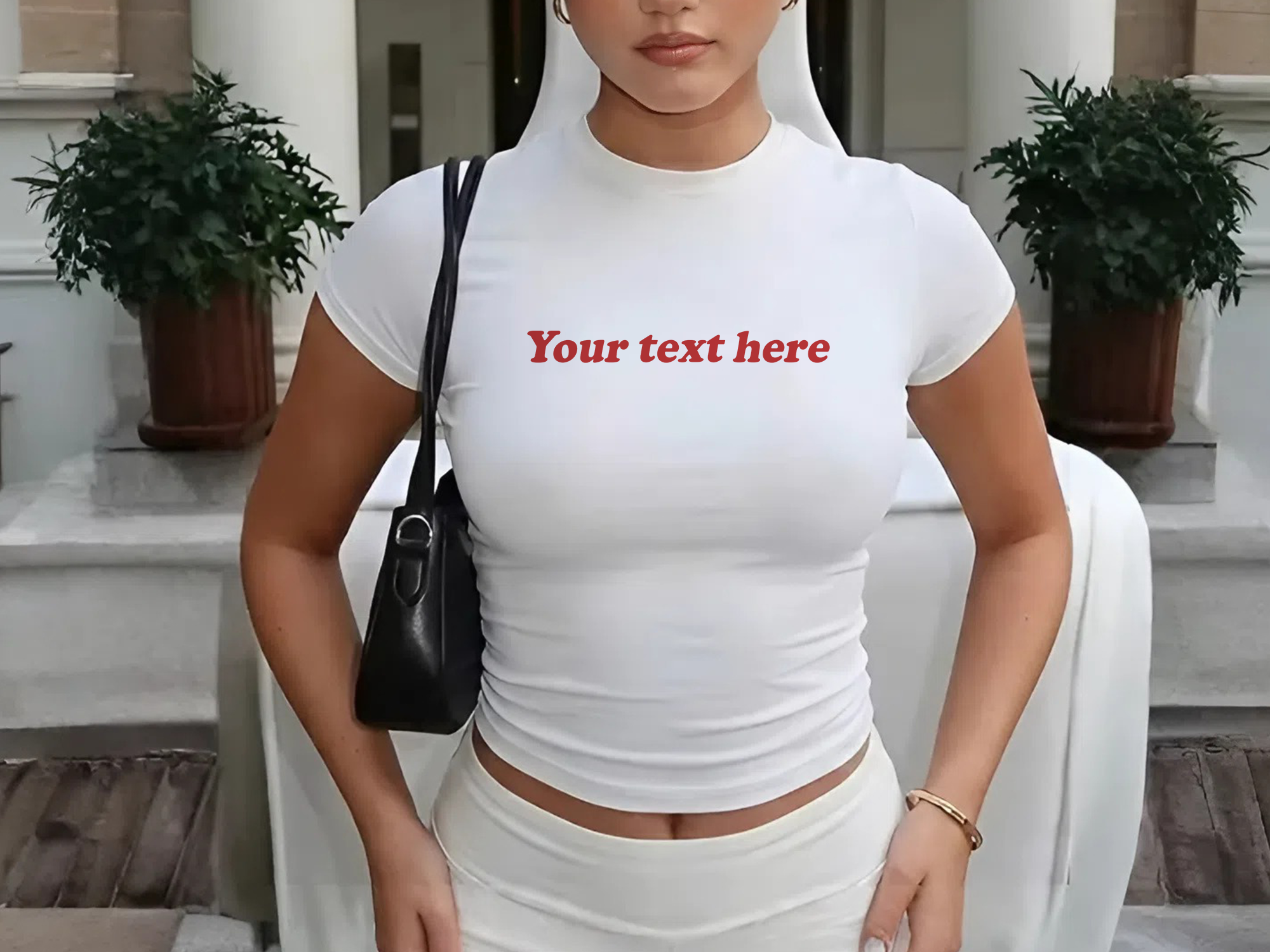Custom Text Baby Tee For Women