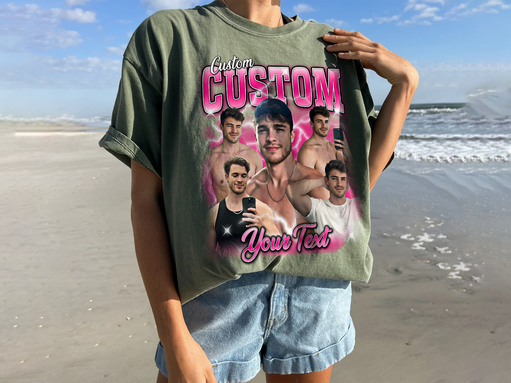 Custom Vintage Bootleg Photo + Name Tee