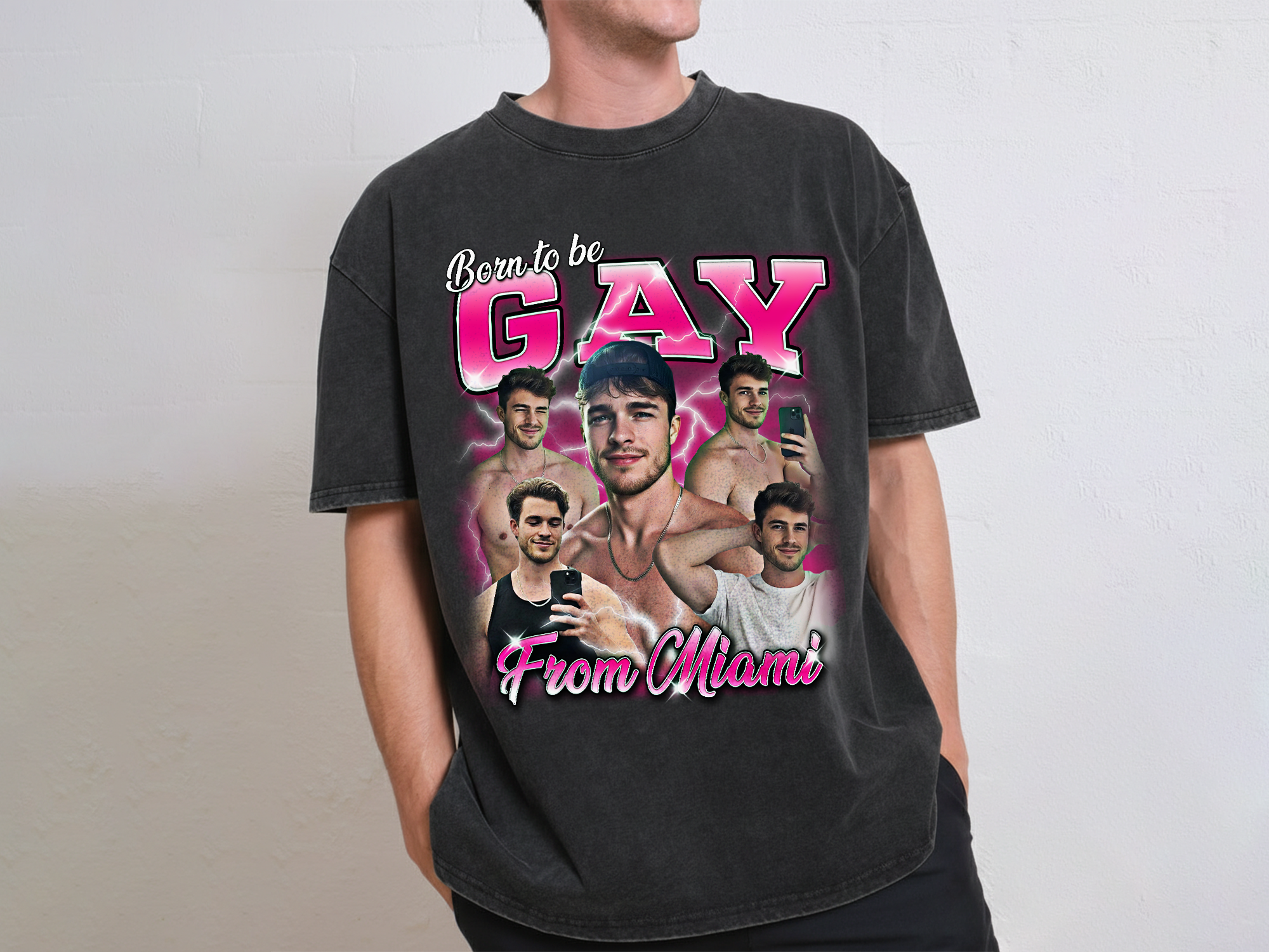 Custom Vintage Bootleg Photo + Name Tee