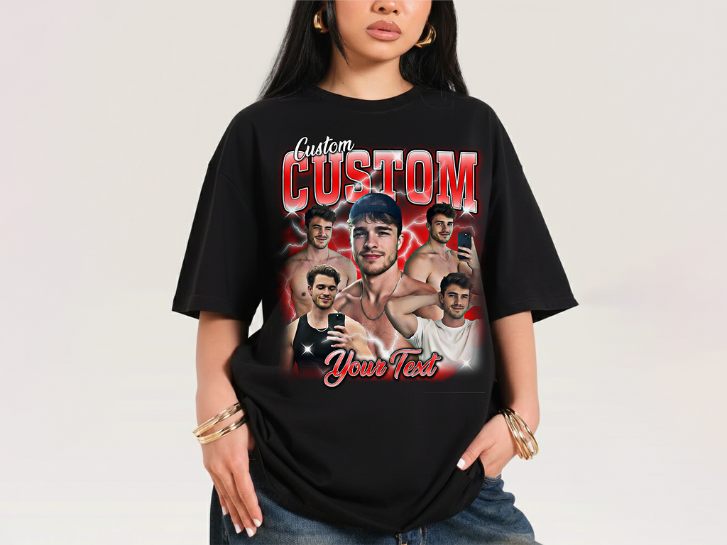 Custom Vintage Bootleg Photo + Name Tee