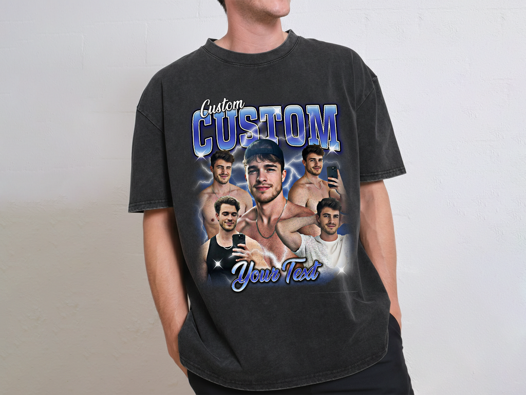 Custom Vintage Bootleg Photo + Name Tee