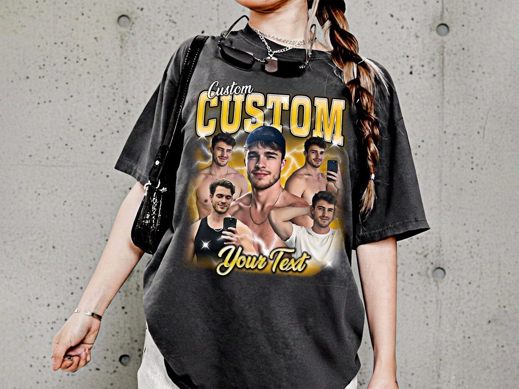 Custom Vintage Bootleg Photo + Name Tee