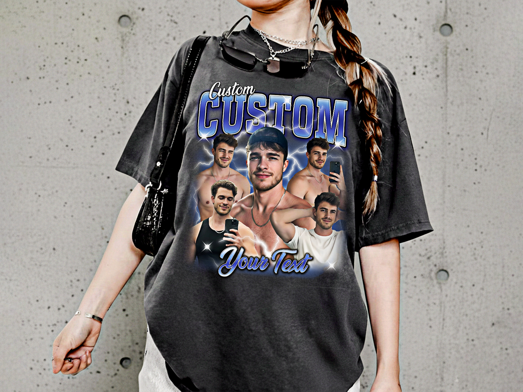 Custom Vintage Bootleg Photo + Name Tee