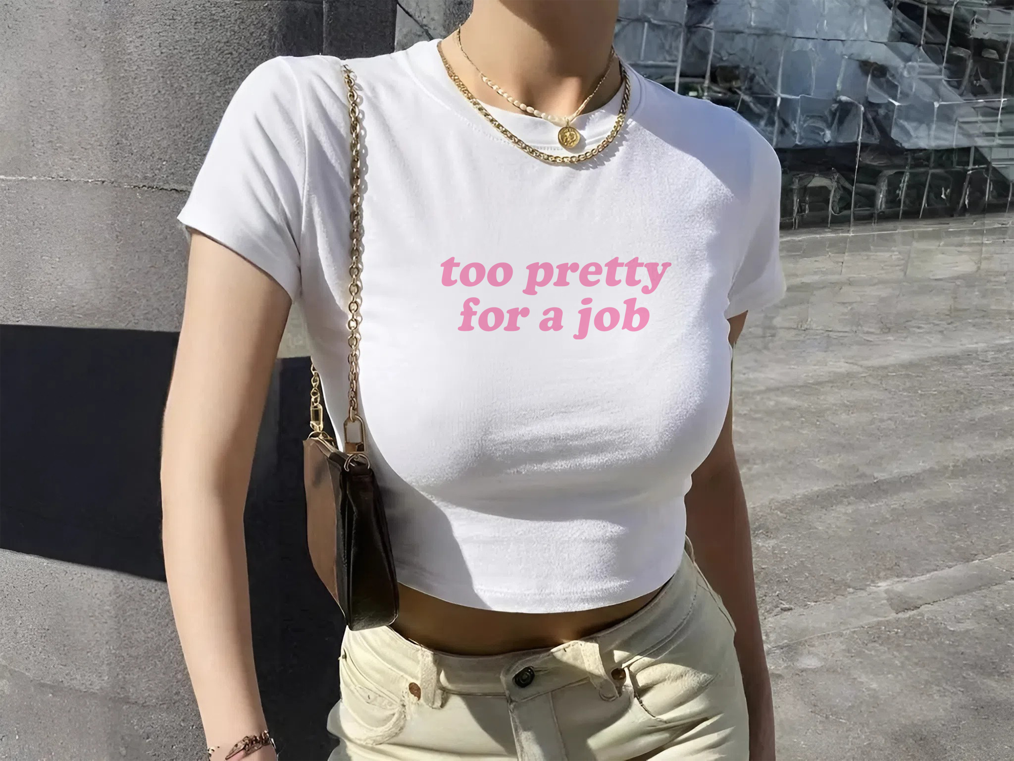 Custom Text Baby Tee For Women