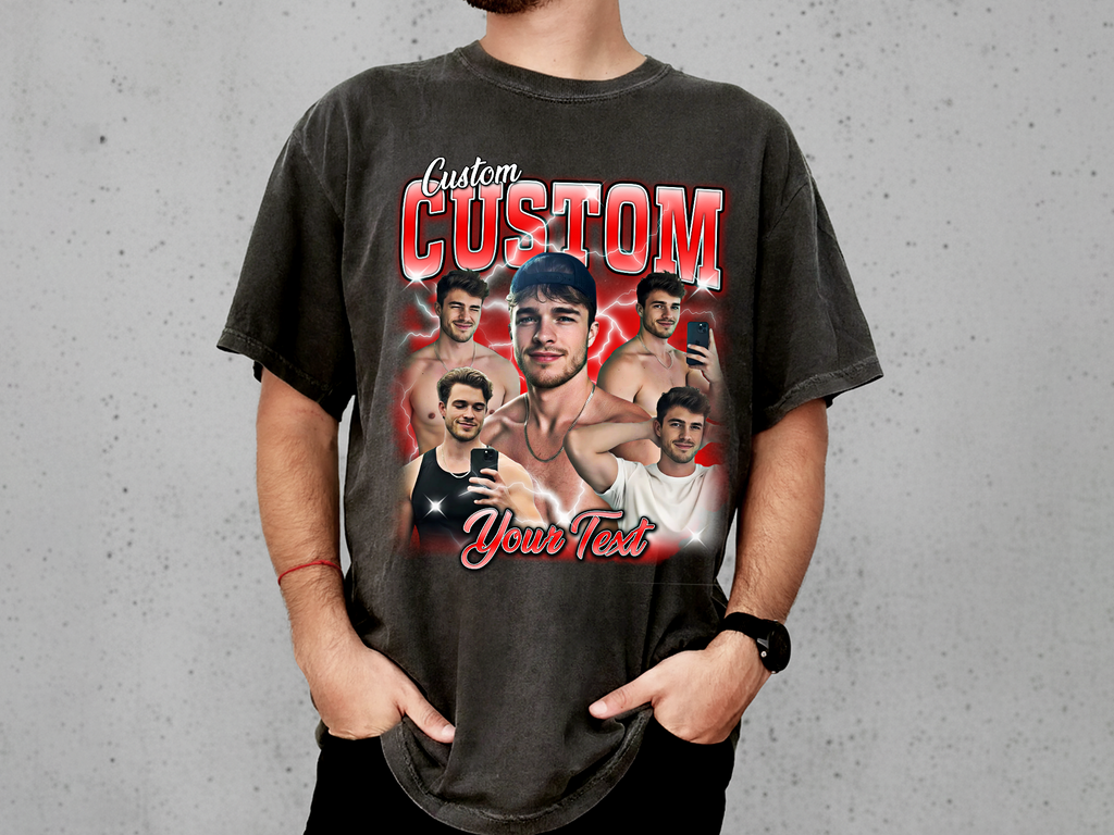Custom Vintage Bootleg Photo + Name Tee