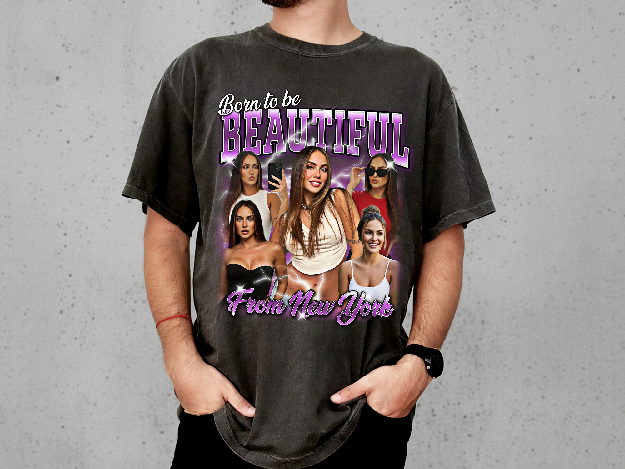 Custom Vintage Bootleg Photo + Name Tee