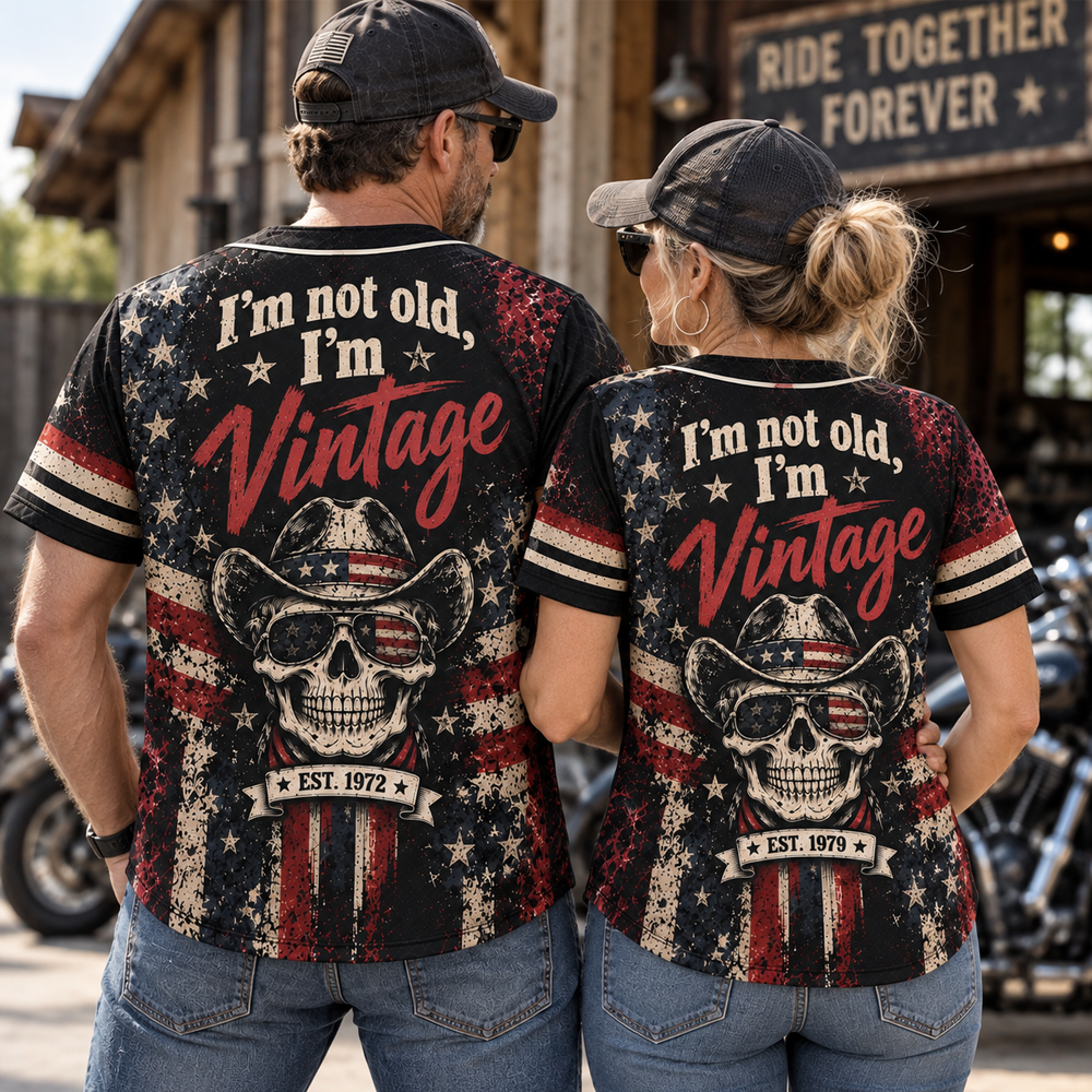 I'm Not Old I'm Vintage Baseball Jersey, Custom Birth Year Shirt, Funny Vintage Jersey for Men & Women, Personalized 1970s Birthday Gift