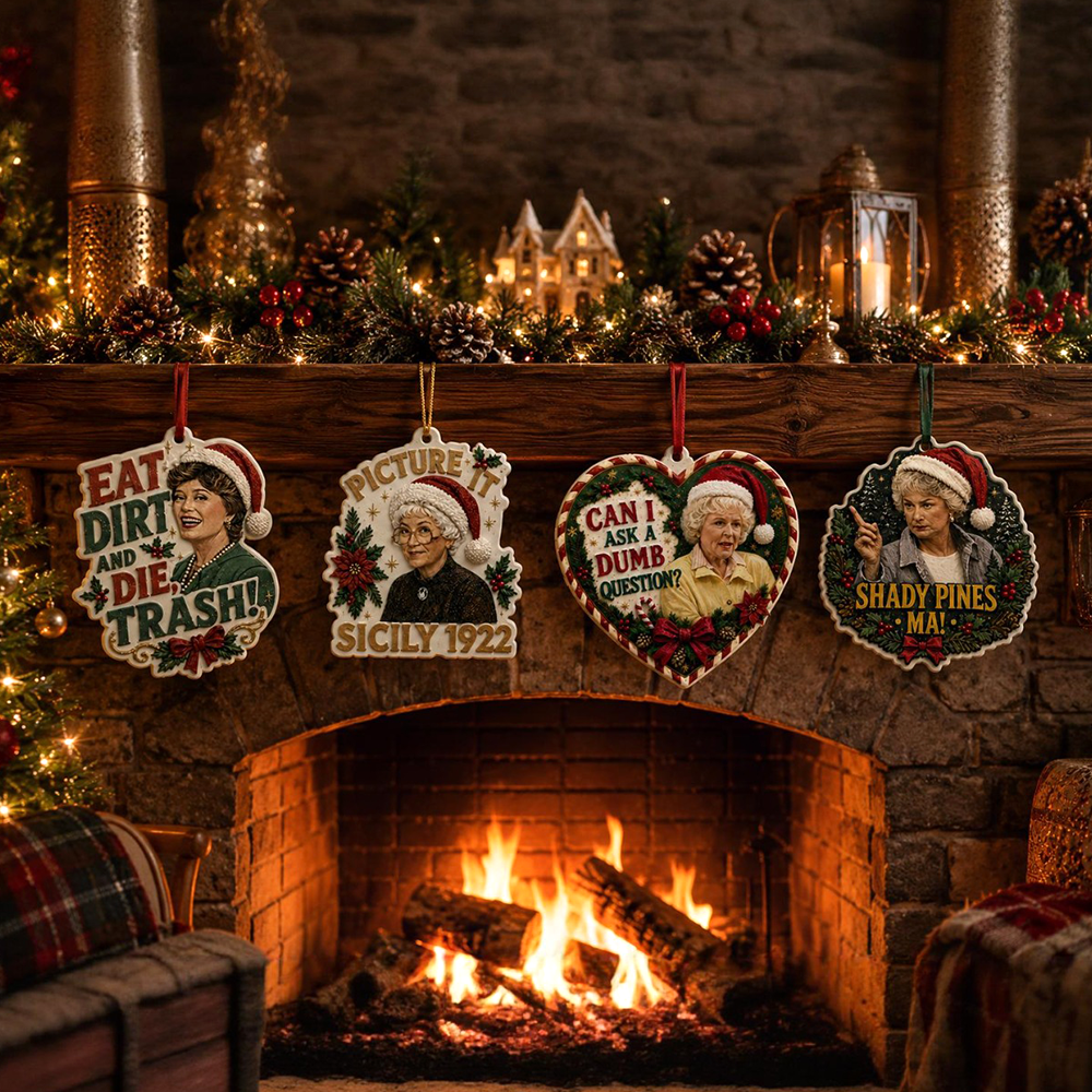 Golden Girls Christmas Ornament, Rose Blanche Dorothy Sophia Ornament, 3D Relief Acrylic Ornament, Christmas Gift for Golden Girls Fans