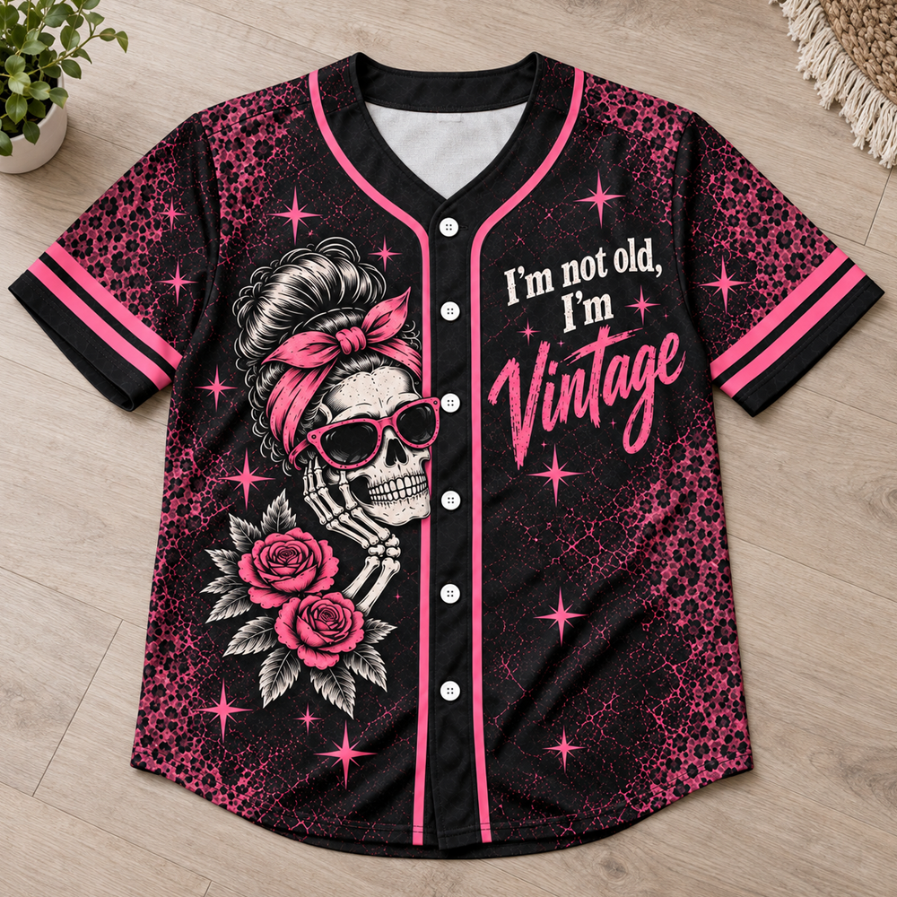 I'm Not Old I'm Vintage Baseball Jersey, Custom Birth Year Shirt, Funny Vintage Jersey for Men & Women, Personalized 1970s Birthday Gift