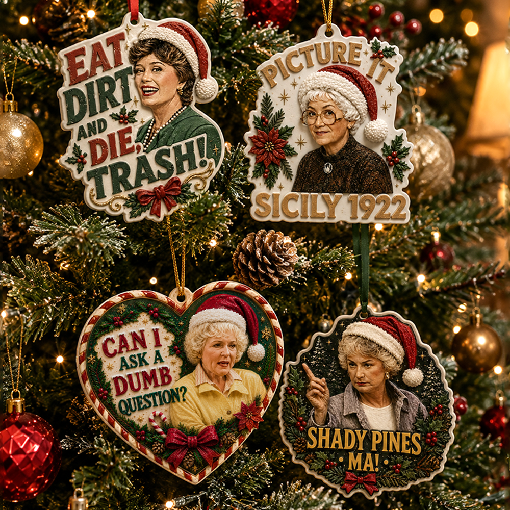 Golden Girls Christmas Ornament, Rose Blanche Dorothy Sophia Ornament, 3D Relief Acrylic Ornament, Christmas Gift for Golden Girls Fans
