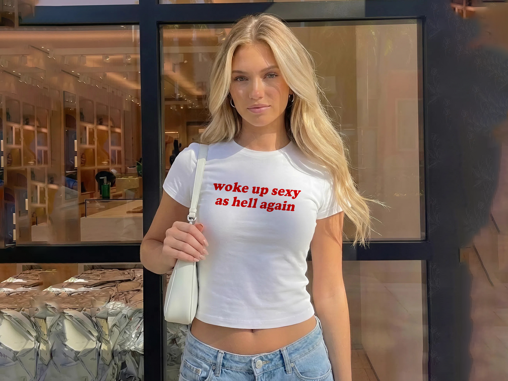 Custom Text Baby Tee For Women