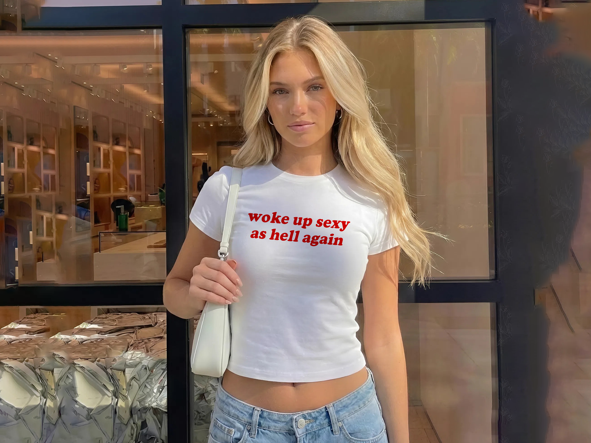 Custom Text Baby Tee For Women