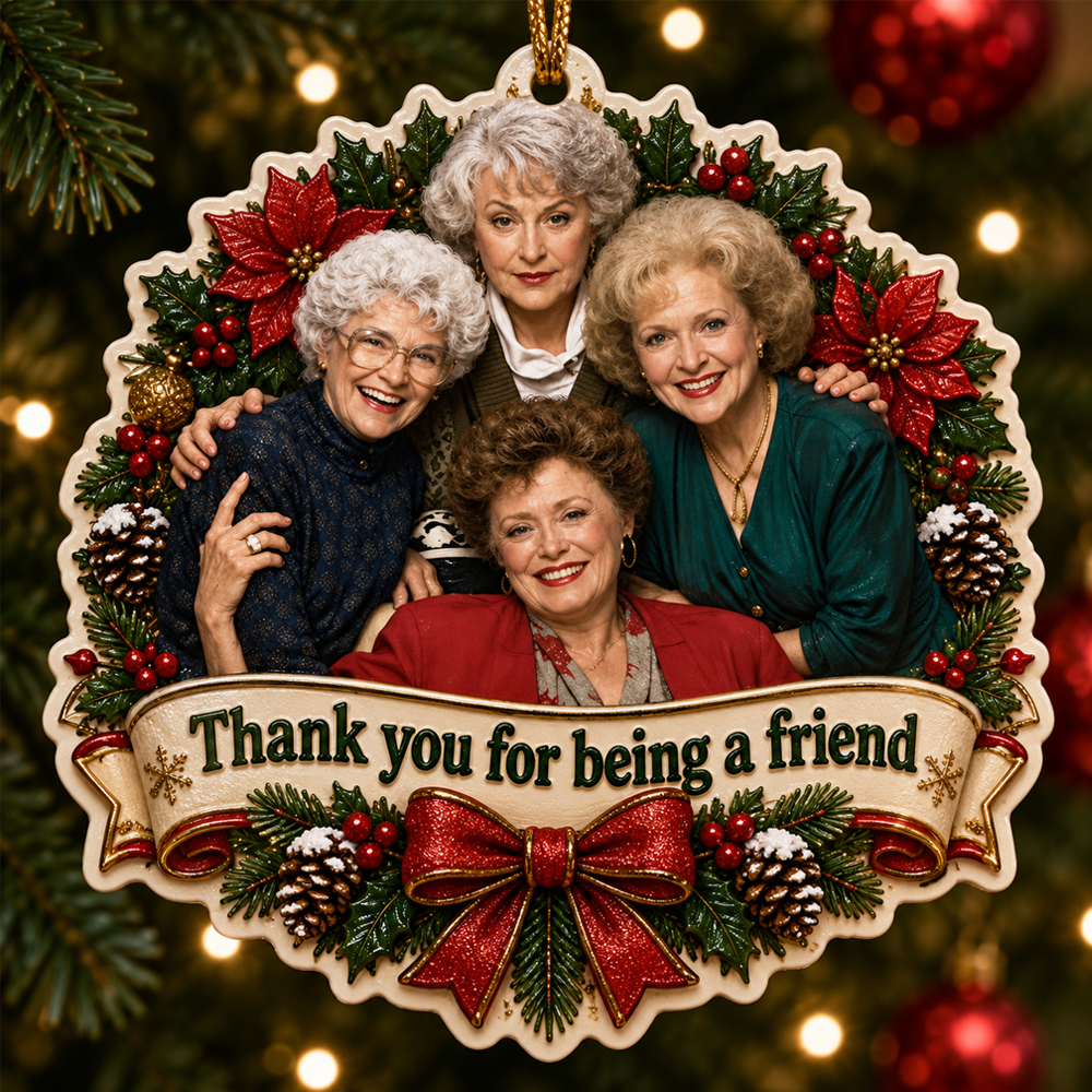Golden Girls Christmas Ornament, Rose Blanche Dorothy Sophia Ornament, 3D Relief Acrylic Ornament, Christmas Gift for Golden Girls Fans