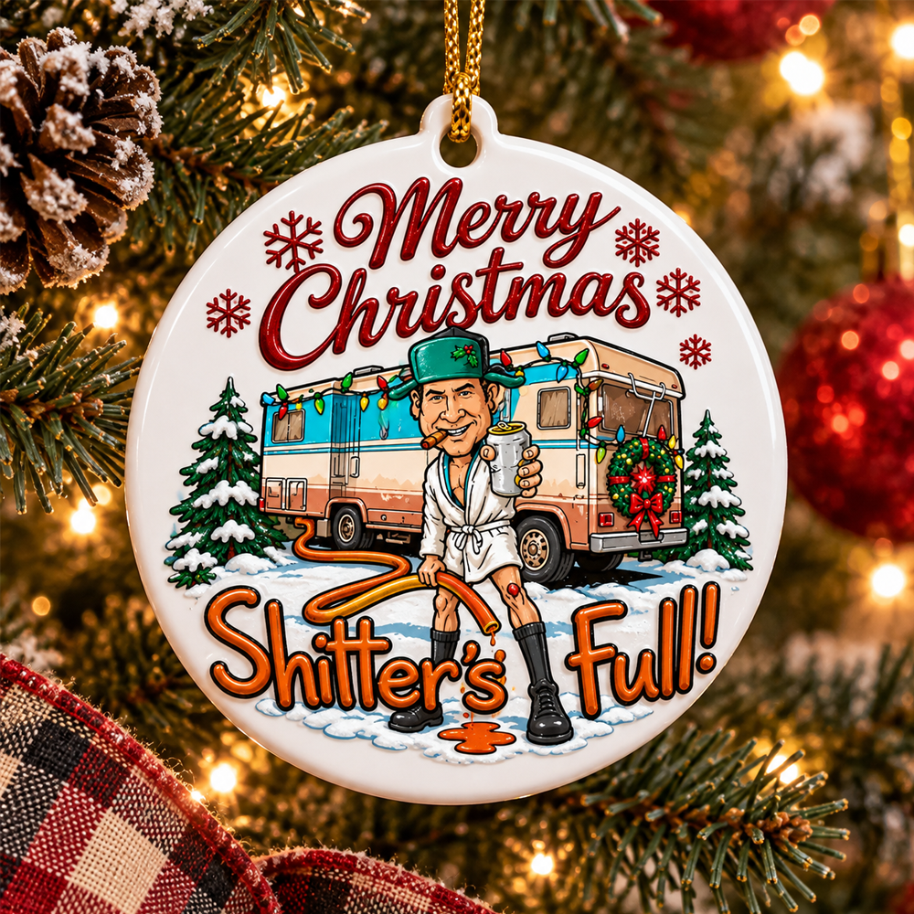Shitter's Full 3D Relief Acrylic Ornament – Premium Funny Christmas Gift