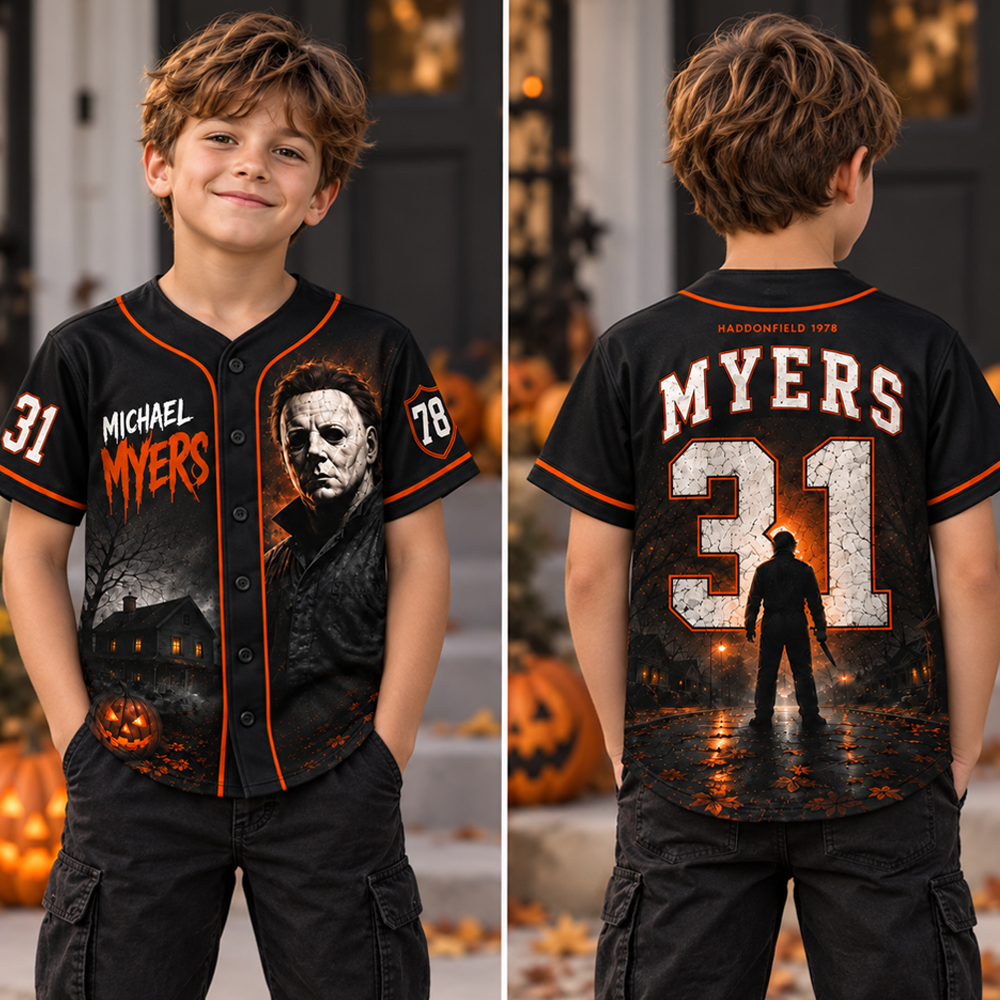 KID Version - Horror Slasher Baseball Jersey, Classic Horror Movie Characters Shirt