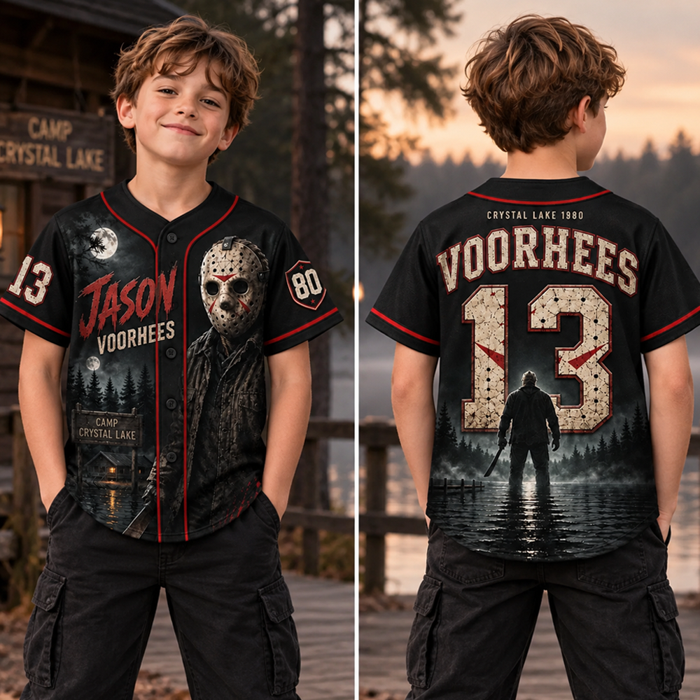 KID Version - Horror Slasher Baseball Jersey, Classic Horror Movie Characters Shirt