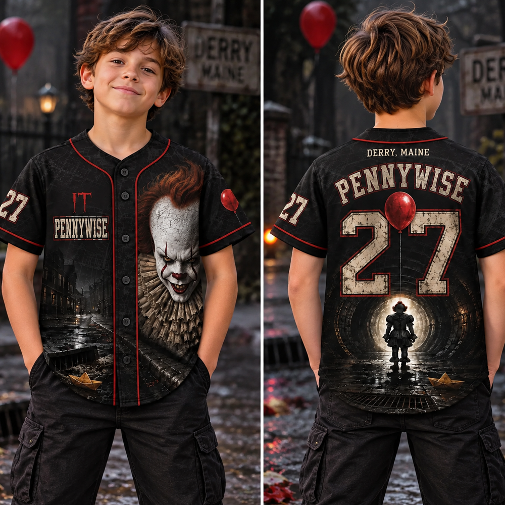 KID Version - Horror Slasher Baseball Jersey, Classic Horror Movie Characters Shirt