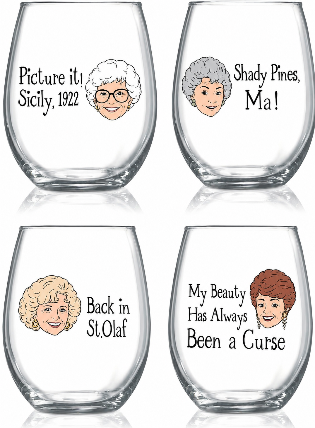 HOT!!! Golden Girls Wine Glasses Gifts, TV Show Merchandise Fans