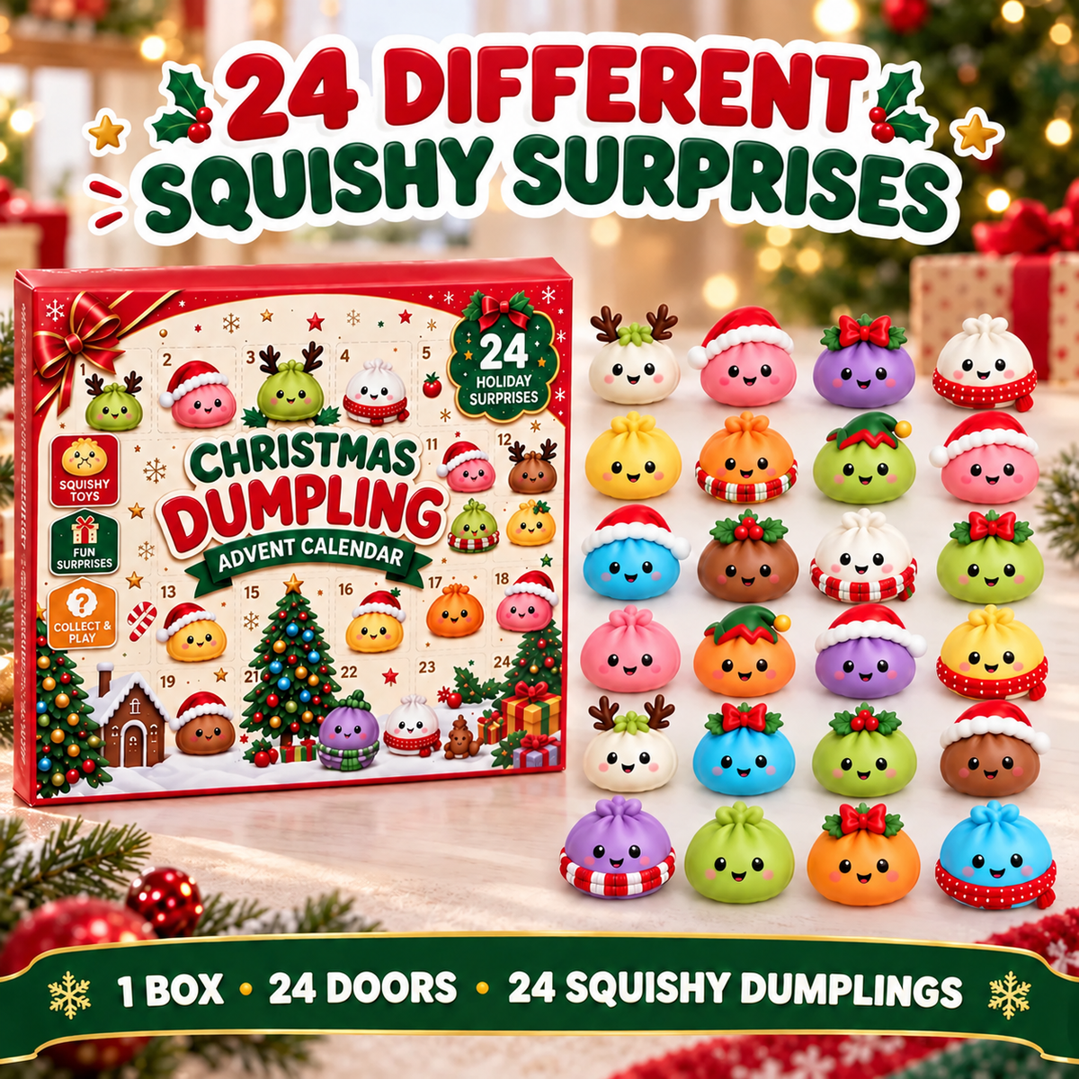 Dumpling Squishy Advent Calendar 2026 – 24 Mochi Dumpling Surprises