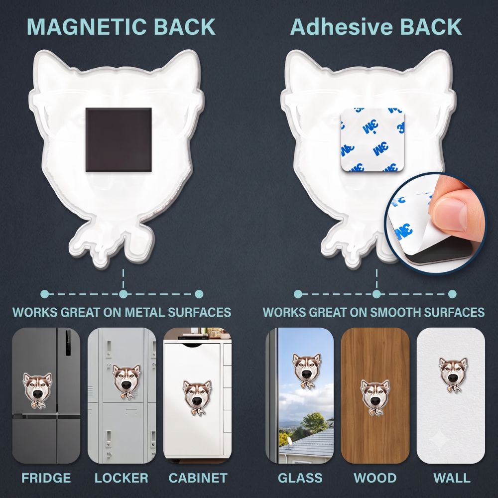 Custom Photo Funny Dog Nose - Personalized Squishy Acrylic Fridge Magnet