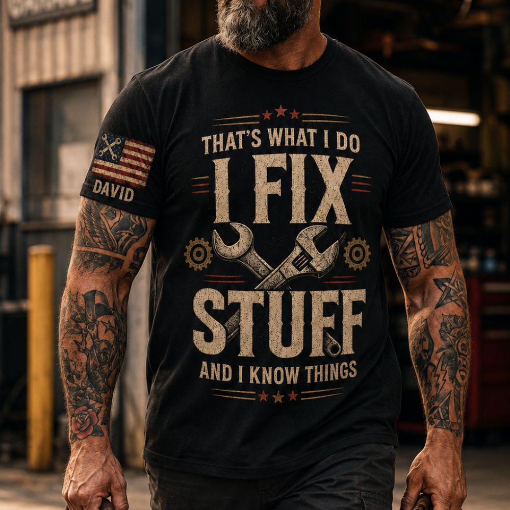 I Fix- Personalized Shirt With Design On Sleeve
