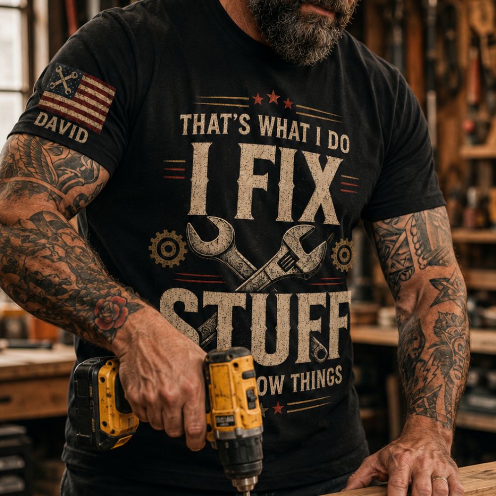 I Fix- Personalized Shirt With Design On Sleeve