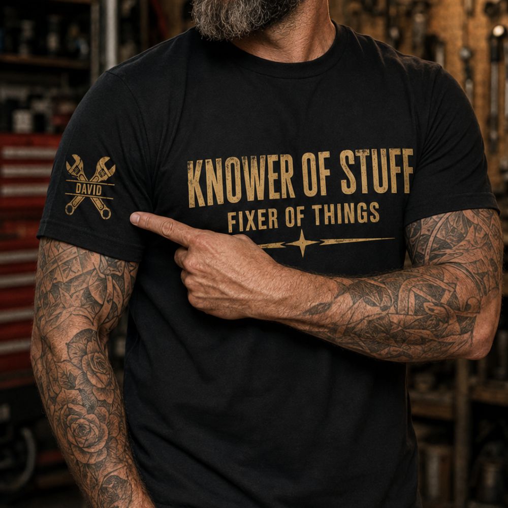 Knower Off- Personalized Shirt With Design On Sleeve
