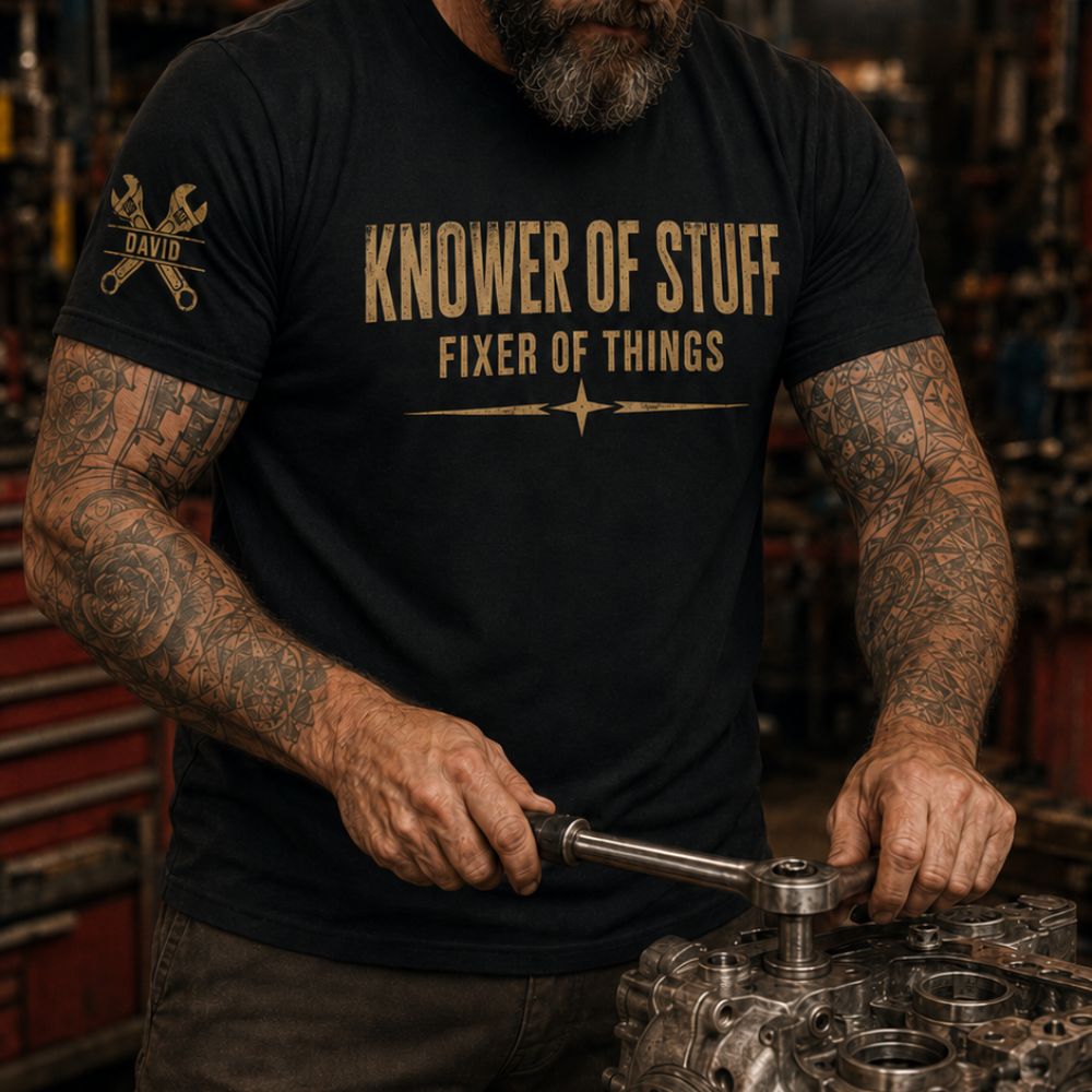 Knower Off- Personalized Shirt With Design On Sleeve