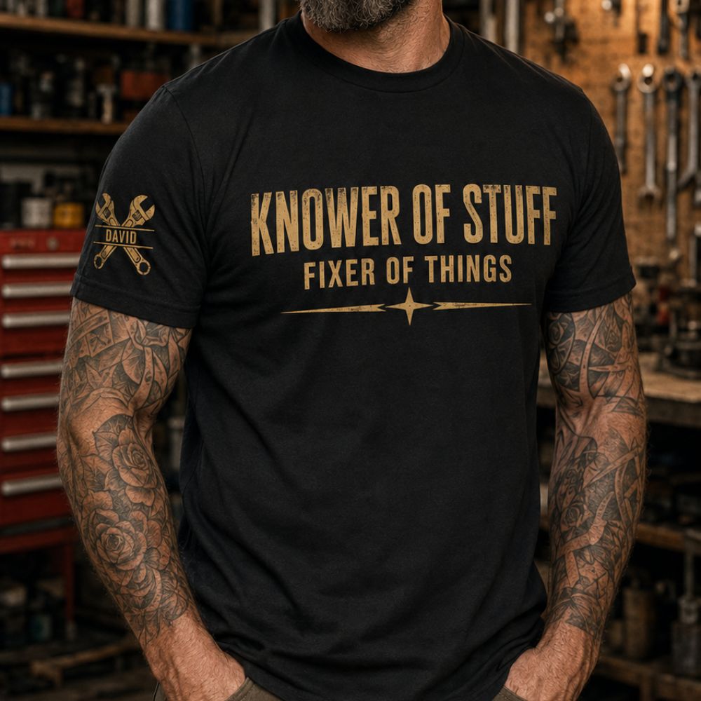 Knower Off- Personalized Shirt With Design On Sleeve
