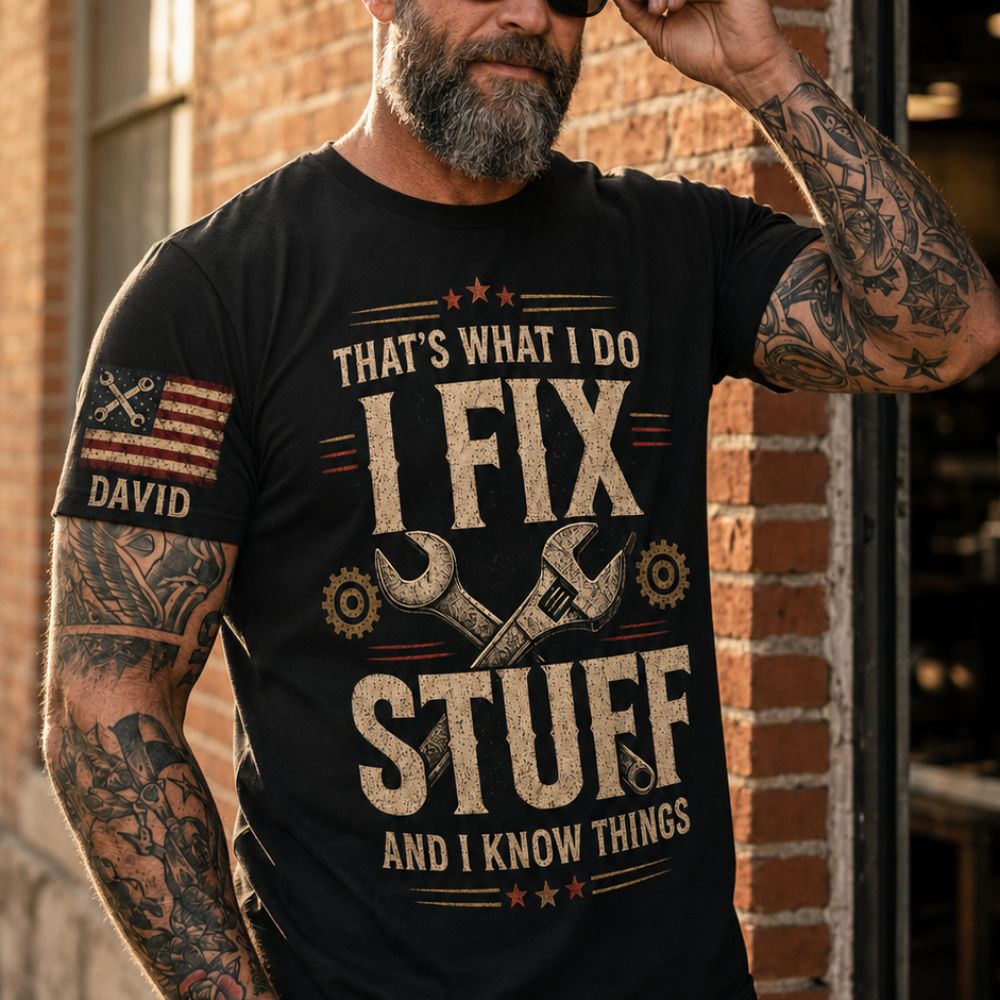 I Fix- Personalized Shirt With Design On Sleeve