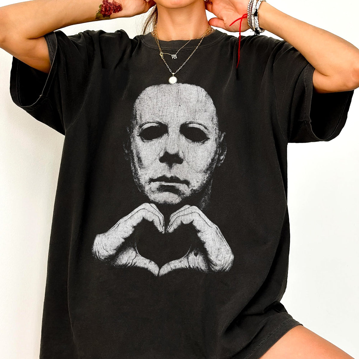 Retro Horror Mask Graphic Tee