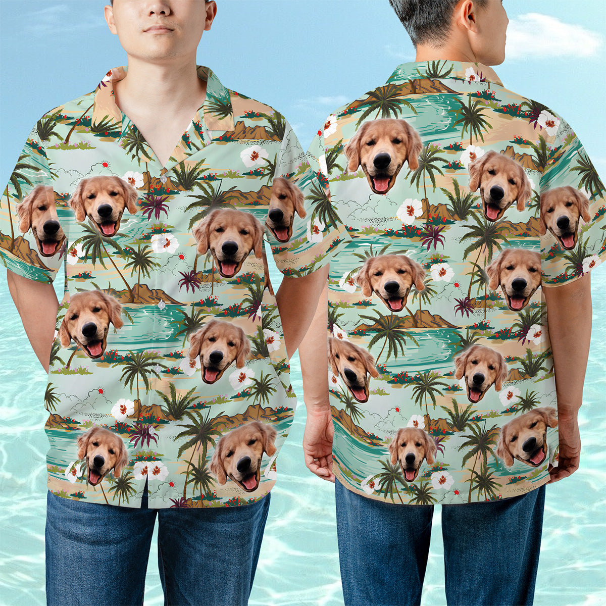 Custom Photos Hawaiian Personalized  Shirt, Gifts for Dad, Gift For Pet Lovers